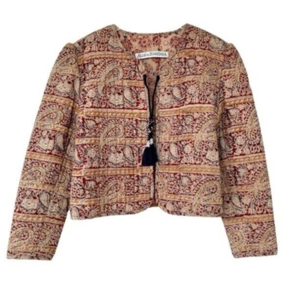 NWOT Alix of Bohemia Camille Pasha Paisley Reverso Quilted Jacket Size M - Picture 3 of 13